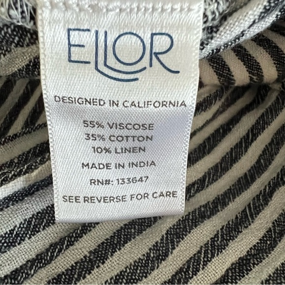 Ellor Jumpsuit Romper Pant White Black Stripe  Side Buttons Drawstring Sz XS - Picture 8 of 16